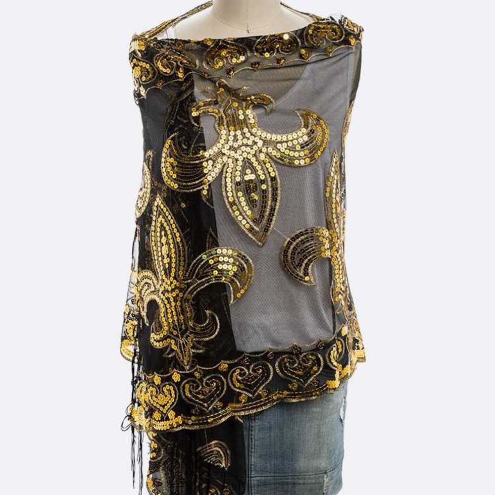 Fleur-de-lis Lace Shawl Scarf